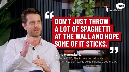In a Huawei Transform Talks interview, Chris Heemskerk, Founder & CEO of The Innovation Alliance and former Head of Scaled Acquisitions at Google, shares perspectives on AI. He says companies need a clear strategy, not scattered pilot projects, to turn AI into a business driver.