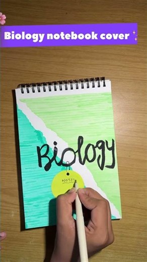 Biology Notebook Cover Design 🌿✨ Easy DIY Cover Page #shorts