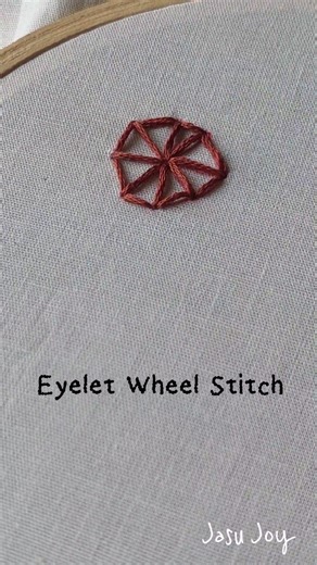 Eyelet Wheel Stitch 🛞 | 43/200 Basic Embroidery Stitches | #eyelet #wheel #stitch #embroiderer