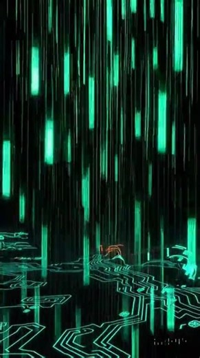 Matrix Code Rain Digital Backdrop 💚🧩 | Futuristic Sci-Fi Loop #Shorts