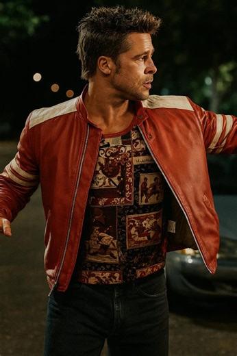Handmade Fight Club Leather Bomber Jacket: Tyler Durden Cosplay - Etsy