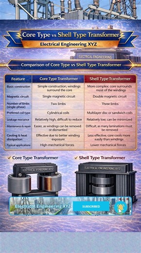 Core type vs Shell Type Transformer