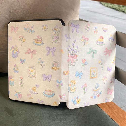 Cute Girly Kindle Case Scrapebook Art Case, Ereader Cover Gift for Book Lovers, Kindle Paperwhite 12 Gen Clear Back - Etsy