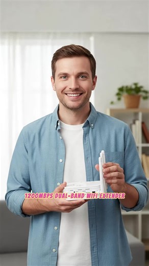 WiFi Extender, 2.4G/5G Dual-Band WiFi Repeater, 1200Mbps High-Speed Network with Up to 12,000 Sq. Ft. Coverage & 100 Devices Support, Easy-Setup Repeater for Large Homes & 4K Streaming, WiFi Range Extender, Wireless Signal Repeater, WiFi Signal Booster