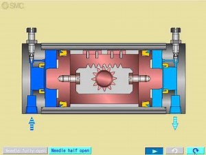 Rotary actuator rack and pinion style