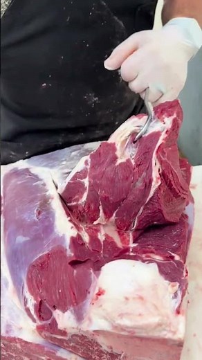 Pulling a Bison Top Blade Roast for Flat Iron Steaks! 🔪🦬 #shorts