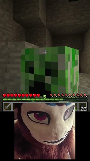 the scream when the creeper got him! #minecraft #tekkit #furry