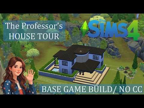 BASE GAME - SIMS 4 BUILD - The Professor's House - FULL HOUSE TOUR