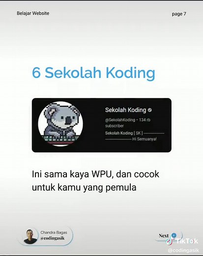 Belajar Coding otodidak? 7 channel ini cocok buat kamu. Yang favorit mana? #codingasik #coding #codingtips #programming #asikinajahngodingmu