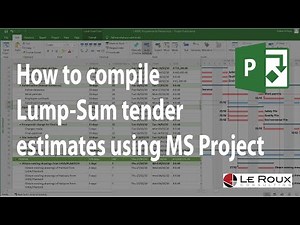 How to compile your tender estimate using MS Project