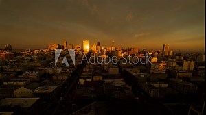 San Francisco Sunset Panorama Skyline Time Lapse Nob Hill California USA