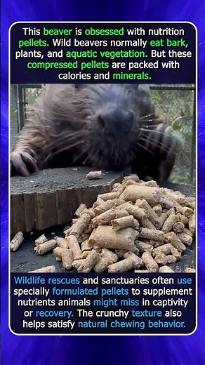 This Beaver Can’t Stop Eating Nutrition Pellets