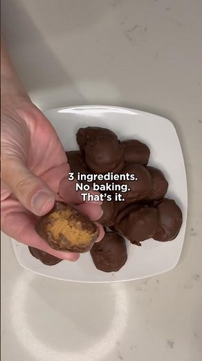 3-Ingredient Peanut Butter Chocolate Balls 🍫 No Bake, So Easy!
