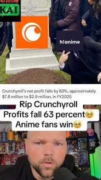 Rip Crunchyroll Profits fall 63 percent🥹Anime fans win🥹 #crunchyroll #anime #hianime #animekai