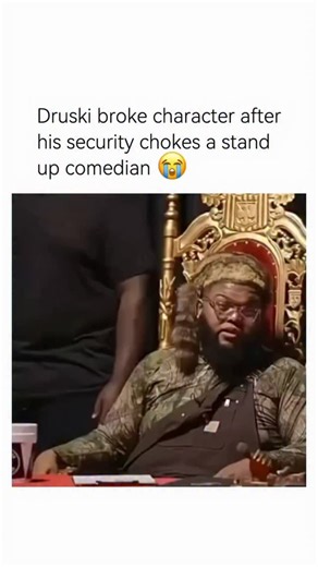 HoodCulture | Nation on Instagram: "Druski is usually locked into character on *Coulda Been Records*, barely breaking no matter how crazy things get, but this moment caught him off guard for real. Everything was jokes until his security guard went a little too far and started choking a comedian mid-bit. You could see the switch flip instantly-laughing stopped, character dropped, and the whole room energy shifted from comedy to "nah this is not part of the skit." That's when Druski broke, and hon
