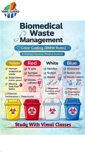 Biomedical Waste Management 🧪 | Color Coding Explained ♻️ #shorts