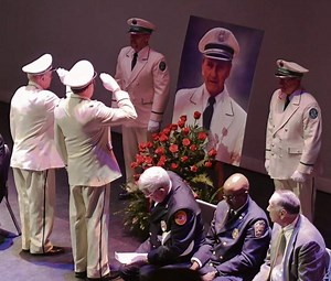 Community offers final farewell to J. Edward 'Hutch' Hutchinson, Greensburg's longtime fire chief