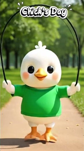 Funny Little Chicken Jumping Rope 🐥😂 | Cute & Playful!