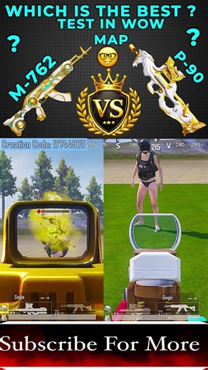 Bearly M762 vs Golden Pegsus P90 🤓 | Gun Comparison in Wow Map | #bgmi #pubg #pubgmobile #zodking