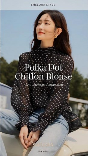 Polka Dot Chiffon Blouse – Effortless Elegant Everyday Look 💫