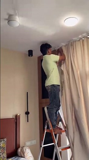 Bedroom Curtain Track Installation | Easy & Modern Curtain System #curtain #curtaintrack #homedecor