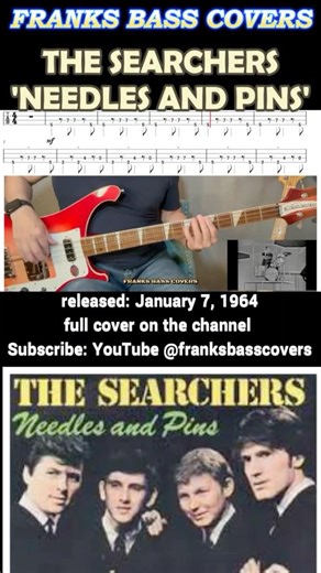 NEEDLES AND PINS - THE SEARCHERS | FRANKS BASS COVERS #shorts2026