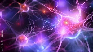 Through advanced imaging techniques, we can see the intricate network of neurons and synapses in the visual cortex, where color information from the eyes is processed and interpreted by the Stock Video