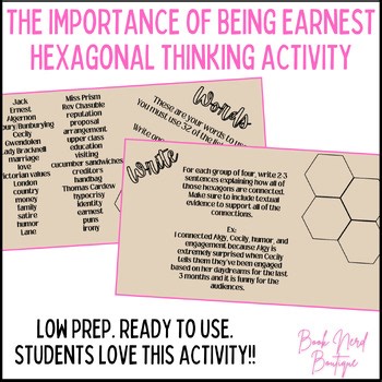 The Importance of Being Earnest Hexagonal Thinking Analysis Activity for Any Act