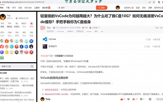 轻量级的VsCode为何越用越大？为什么吃了我C盘10G？如何无痛清理VsCode缓存？手把手教你为C盘瘦身