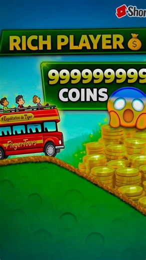 Hill Climb Racing Bus Gameplay 😱🔥 | Unlimited Coins & Gems | Long Ride Challenge 🚗💰 #viralvideo