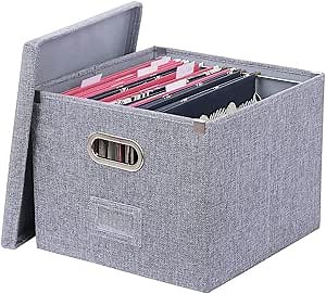 ATBAY Foldable file storage box with lid and hanging for Letter Size Legal Folder/documents, Easy storage and transportation-1 Pack
