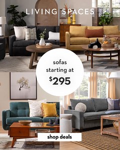 Summer savings start now, shop sofas starting at $295! | Living Spaces