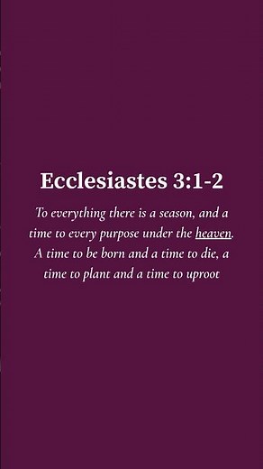 Ecclesiastes 3:1-2