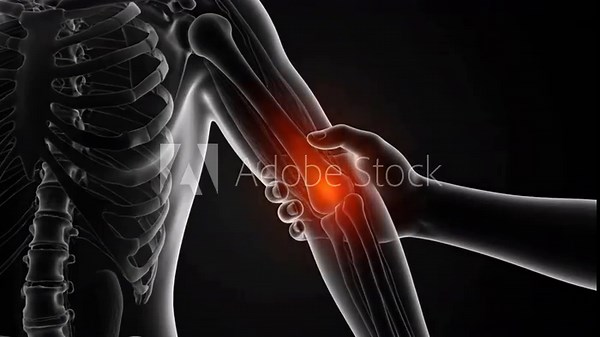 3D Medical Animation of Elbow Joint Pain and Inflammation