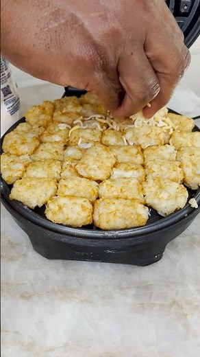 Monster Tater Tot Waffle Sandwich #food #bacon #breakfast #waffle