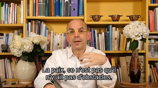 Pour nous, aujourd'hui, la paix est identifiée à une idée un peu rigide du fait qu'on serait dans le calme et que dans la paix, il n'y aurait pas de problème. Ce n'est pas ça la paix. La paix c'est accepter de ne pas tout comprendre, de ne pas tout saisir, de ne pas tout pouvoir. ⚪️ Un extrait de la sixième session de mon cours sur les 5 portes: La porte blanche et le bonheur d’être en paix🕊️ | Fabrice Midal