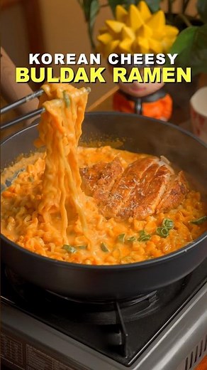 Korean Cheesy Buldak Ramen Recipe | Korean Noodles #recipe