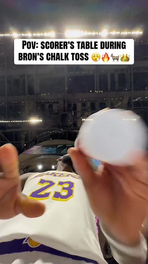 LeBron James' Iconic Chalk Toss at Crypto.com Arena