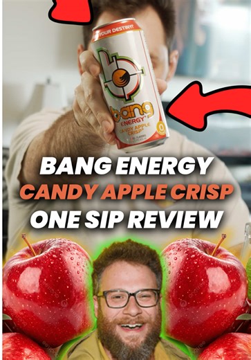@Bang Energy Bang Energy Candy Apple Crisp One Sip Review.🍎 #gymtok #review #socialmediamarketing #energydrink #bodybuilding