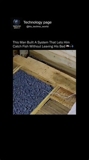 It's Techno World on Instagram: "Man builds an insane system that lets him catch fish without ever stepping out of his bed, turning his bedroom into a high‑tech fishing command center. Imagine lying cozy under your blanket, scrolling through your phone, and watching a custom rig pull fresh fish straight from the water—no boots, no mud, just pure convenience and innovation. This genius crafted a smart contraption with sensors, motors, and a clever pulley setup that automates the entire fishing pr