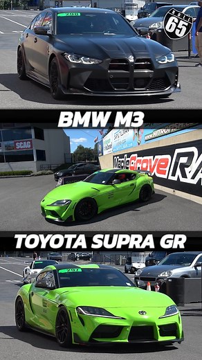 3.8K views · 43 reactions | BMW M3 Competition vs Toyota Supra GR 65mph Roll start Race Motive @ Maple Grove Raceway, PA | import2race.com | Facebook