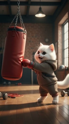 cat with dog boxing fight #cat #dog #boxing #story #animation #cutecat
