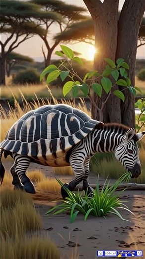 This Zebra Has a Turtle Shell and It's Real #animals #africa #shorts