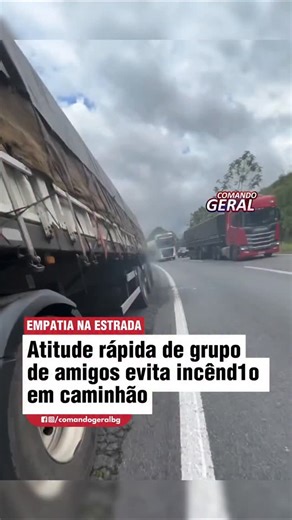 Comando Geral BG on Instagram: "Felipe Pietro e um grupo de amigos mostrou empatia ao ajudar um caminhoneiro em um trecho de uma rodovia no interior de São Paulo. Eles perceberam um princípio na parte de baixo do caminhão, avisaram o motorista e pararam o carro logo em seguida. Usando um extintor, o grupo agiu rápido e conseguiu controlar as chamas antes que o fogo se espalhasse. A atitude evitou algo mais grave, garantiu a segurança do caminhoneiro e foi bastante elogiada nas redes sociais. 📽/