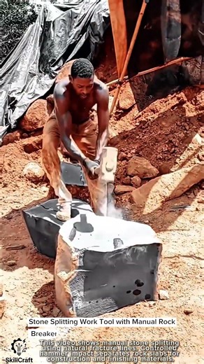 Stone Splitting Work Tool with Manual Rock Breaker #worktool