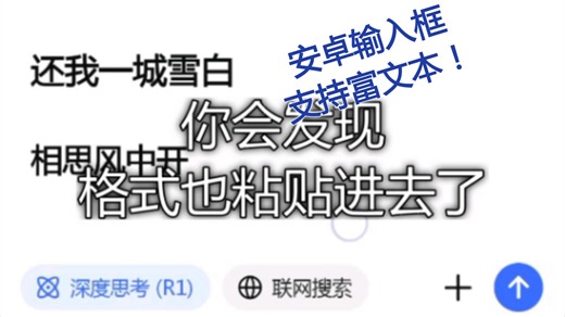 以防你不知道安卓的输入框支持富文本