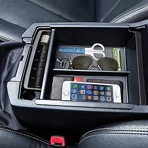 Upgraded Center Console Organizer for Toyota 4Runner 2024 2023 2022 2021 2020 2019 2018-2010 Full Size Tray Interior Accessories, Insert Armrest Storage Box ABS Material (Black)