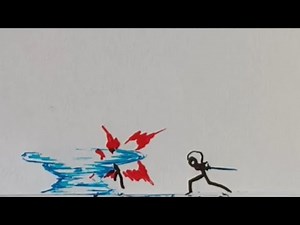 Water style stickman fight Flipbook animation | 140 pages Stopmotion | Clipper Flipper