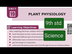 19.PLANT PHYSIOLOGY(book back answers) 9th std Science