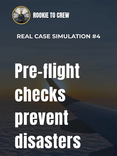 Pre-flight checks prevent disasters Most cabin crew candidates fail this scenario. Pre-flight checks prevent disasters. Many candidates give a weak answer. Airline recruiters expect cabin crew to demonstrate safety awareness, emotional intelligence, and professional communication. Learn the elite answer recruiters expect. Save this before your cabin crew interview. What would you say in this situation? Follow Rookie To Crew for more airline interview strategies.